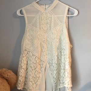 American Eagle Cream Lace Blouse